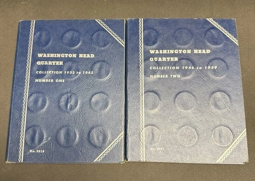 Nice 1932-1959D Washington Silver Quarters Set in 2 Albums