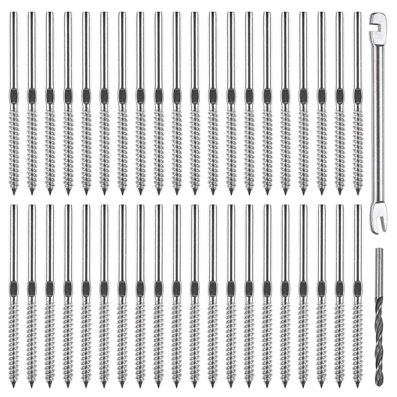 Cable Railing Hardware T316 Left Right Handed Thread Swage Lag Screws 60Pack