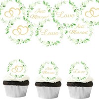 Tortendeko Just Married Essbar 48 Cupcake Deko Hochzeit Feier