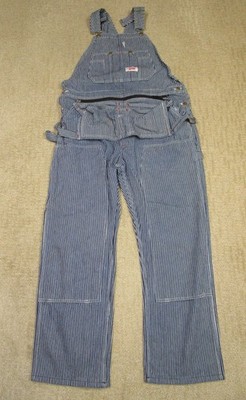 Round House Overalls Men 36x30 Blue Hickory Utility Farmer Painter Railroad