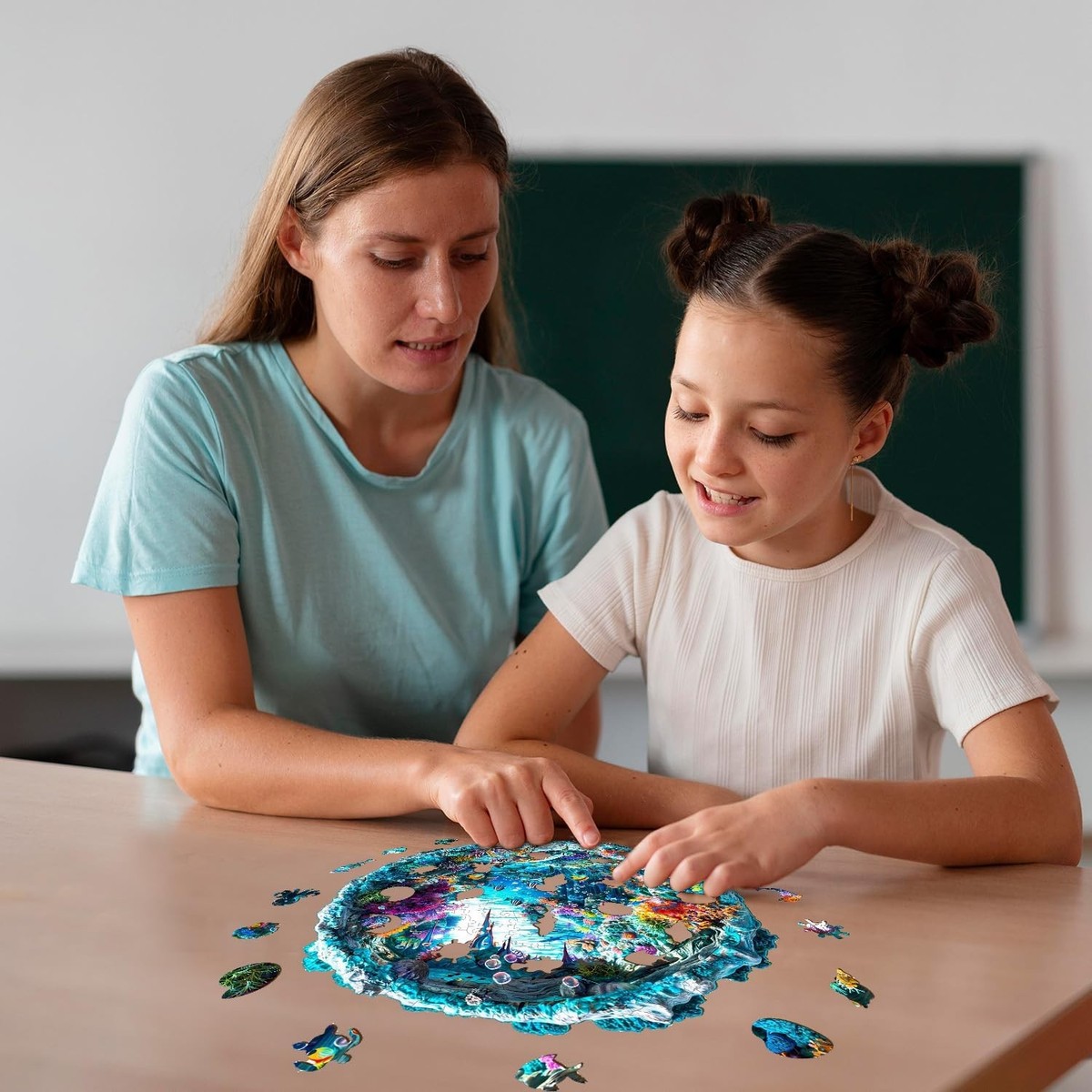 Jigfoxy Wooden Puzzle for Adults, 3D Visual Full Sun in The