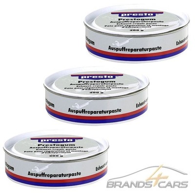 3x 200g PRESTO AUSPFUFF-REPARATURPASTE AUSPUFFREPARATURPASTE DICHTMASSE 603147