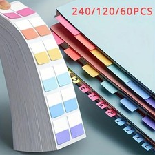 240/120/60PCS Multicolor Sticky Writable Repositionable Index Tabs Flags pages