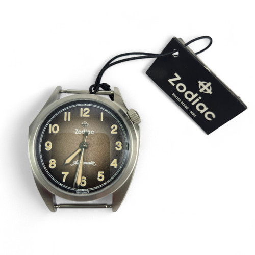 NEW Zodiac Olympos Automatic Military Brown Watch ZO9710 NWT