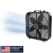 20" 3-Speed Classic Box Fan with Weather-Resistant Motor, Black