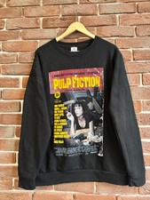 Vintage 00s Pulp Fiction Poster Tarantino Movie Black Crewneck Sweatshirt black
