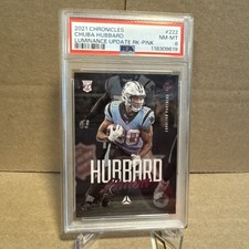 2021 Panini Luminance- Rookie Chuba Hubbard #161 Pink Update POP1 PSA8 1 higher