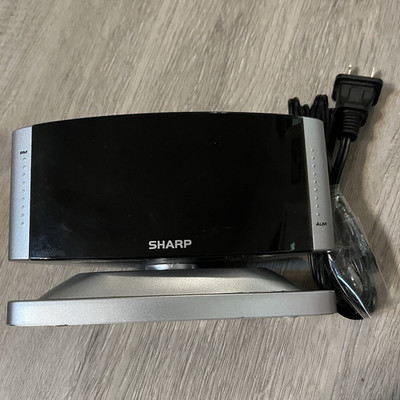 Sharp SPC532 Digital Plug-In Alarm Clock Snooze Dimmer Black/Silver