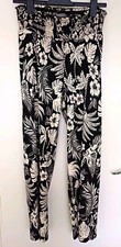 George Maternity Casual Trousers Black White Spot, Size 12
