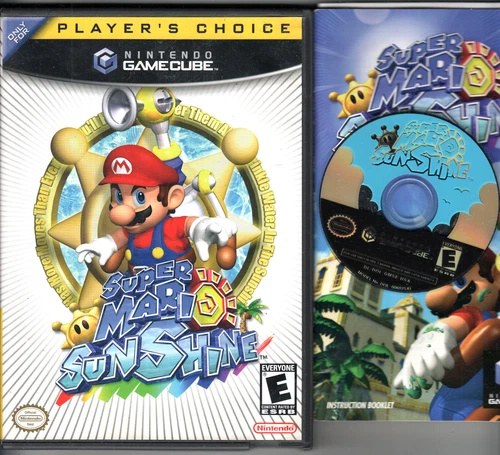 Super Mario Sunshine (Nintendo GameCube, 2002) Complete Tested Black Label L2