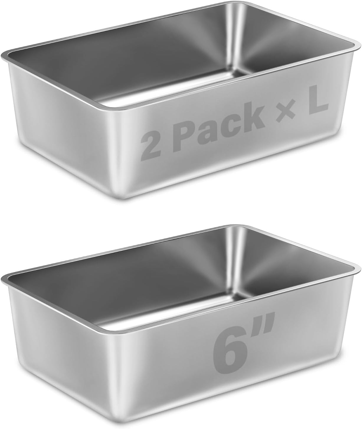 XL Stainless Steel Litter Box 2 Pack,23.6