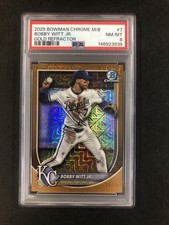 2025 Bowman Chrome - Bobby Witt Jr Megabox #7 Gold Refractor /50 PSA 8 EV