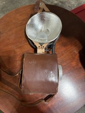 Braun CeBe II PermaFlash Vintage 1950s flash with brown leather battery case
