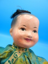 Vintage CHINESE Regional Costume Composition Head Rag Boy 10" Doll