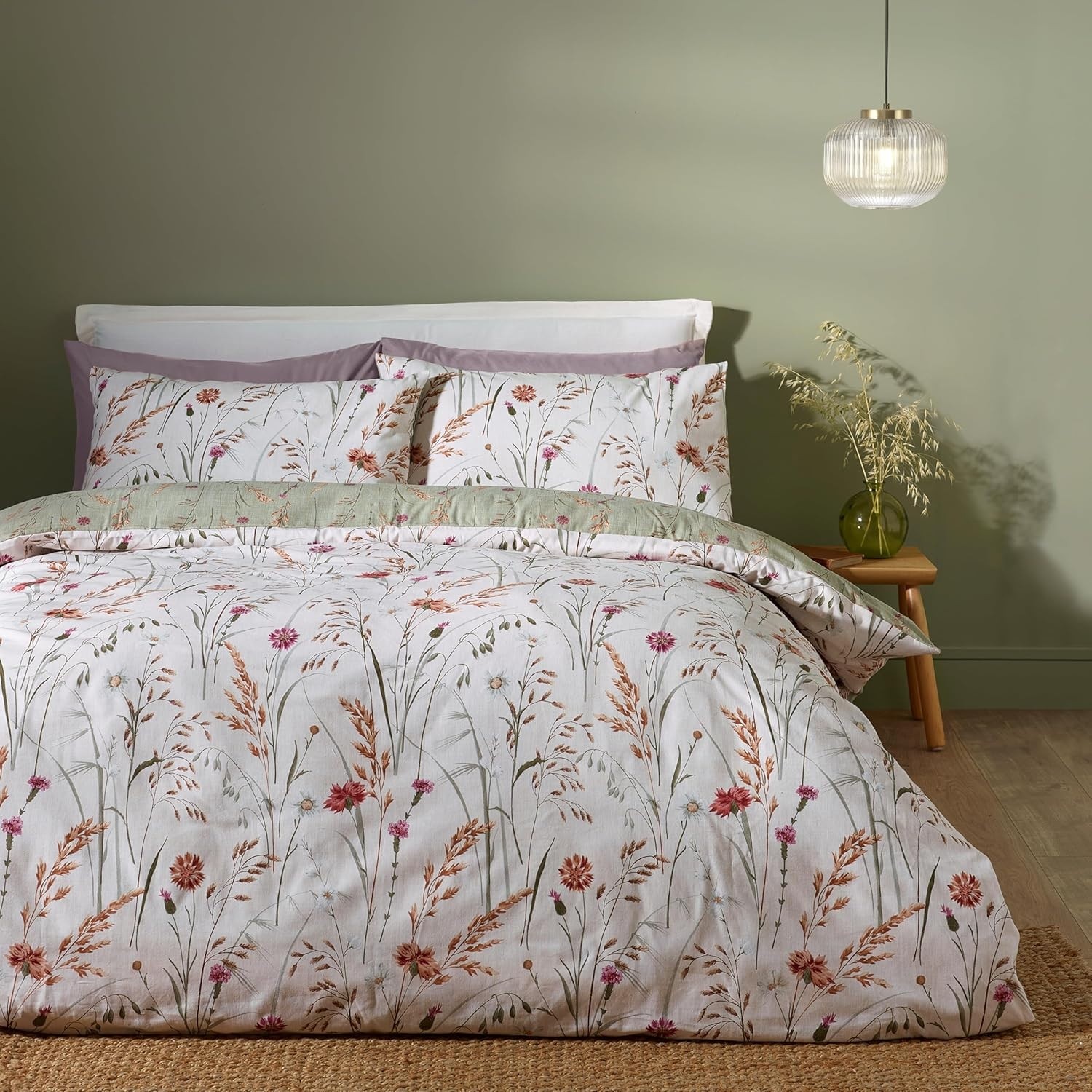 Catherine Lansfield Grasmere Floral Duvet Cover Brushed Cotton Double Quilt Set