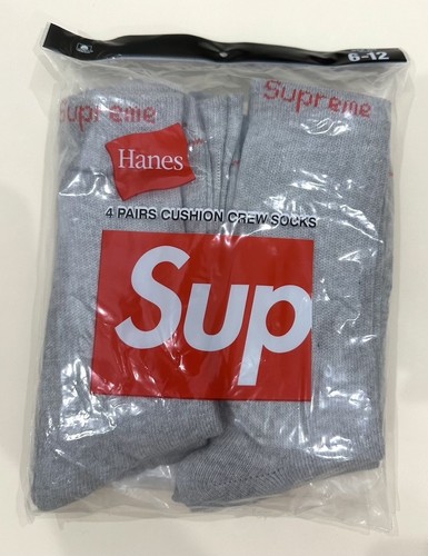 Supreme X Hanes Crew Socks - 4 Pack Gray