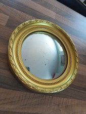 Small Vintage Gold Convexed Mirror VGC 9"