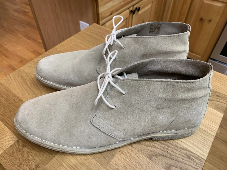 ASOS Design 男式系带沙漠短靴石麂皮绒天然鞋底,美国 12 码 — 第 2/4 张图片