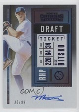 2020 Panini Contenders Pick Draft Ticket Blue 30/99 Nick Bitsko #DPT-NB Auto 5w7