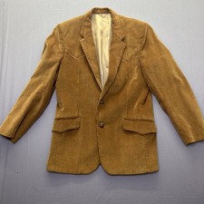 Vintage Lee Corduroy Western Blazer Jacket Brown 42R USA Made 70s 80s