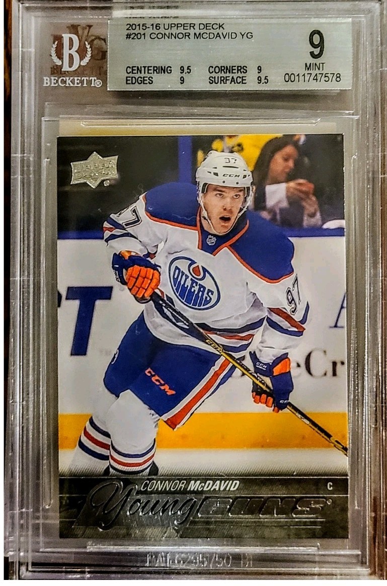 2015-16 Upper Deck - Young Guns Connor McDavid (RC) #201 BGS 9 (9.5x2/9x2) 👌