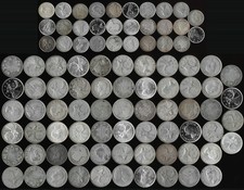 93 OLD CANADA .800 SILVER DIMES & QTRS11.3 TrOz ACT SILV WT⚡️FREE SHIPPING⚡️