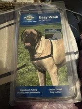 PetSafe Easy Walk Harness X-Large Black/Silver EWH-X-BLK GIRTH 34"-46" NEW 