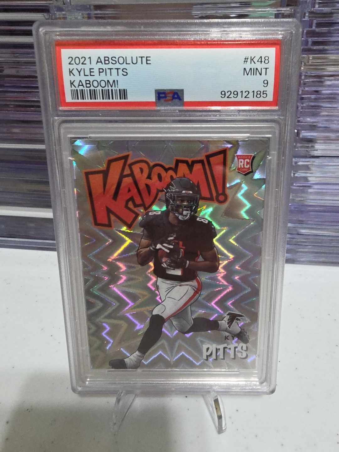 KYLE PITTS ROOKIE KABOOM!!! 2021 PANINI ABSOLUTE KABOOM! PSA 9! FALCONS!