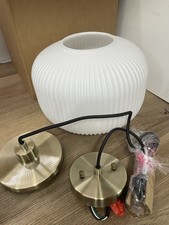 Globe Electric 91002523 Lily 12" Wide Pendant, Brass - USED -