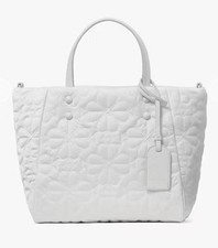 Coach Rowan Leather Satchel Bag Interior Zip Pockets - Chalk/IM