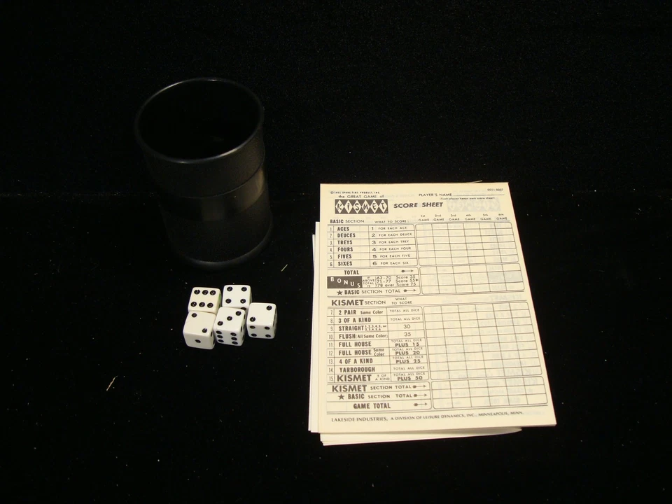 Vintage 1970 KISMET Dice Game BY Lakeside Industries #8337 - Image 2 of 2