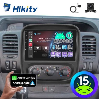 4+64GB 8-Core Android15 Autoradio Für Renault Trafic 3 Opel Vivaro B GPS +Kamera - Bild 1 von 4