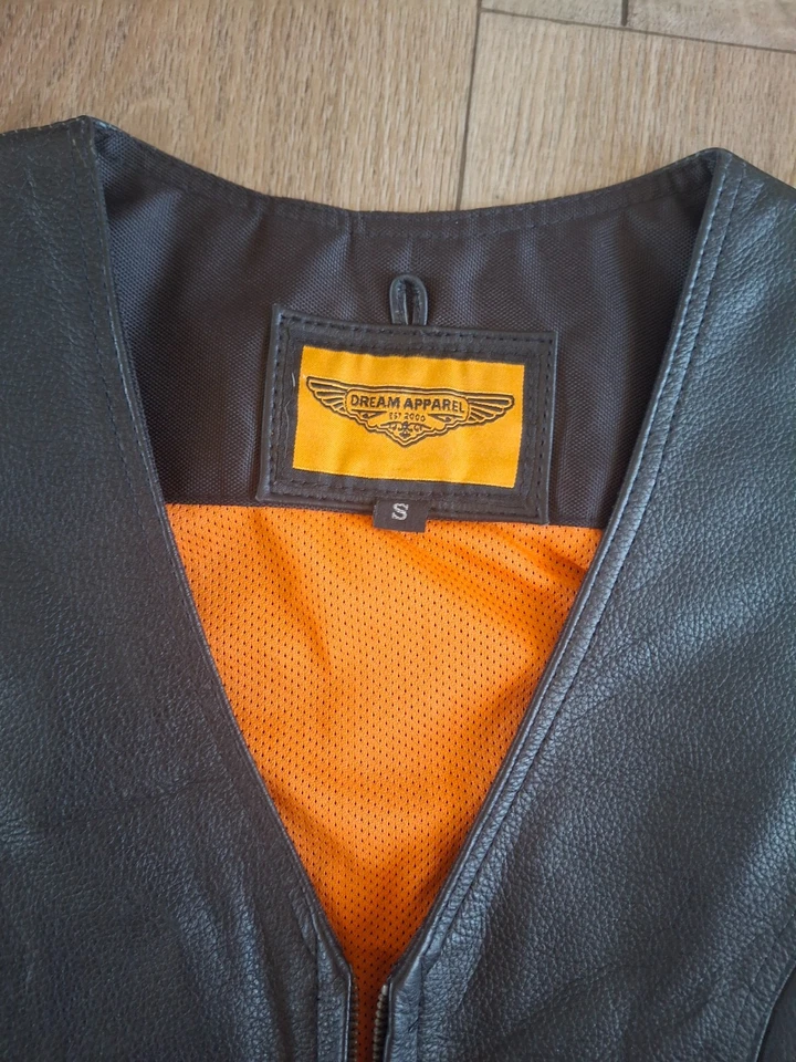 Dream Apparel Leather Motorcycle Riding Vest Conceal Carry Pockets Women’s Small - Image 2 of 4
