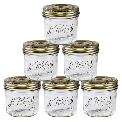 Familia Wiss Terrine Wide Mouth French Glass Jar w/Airtight 2-Piece System Go...