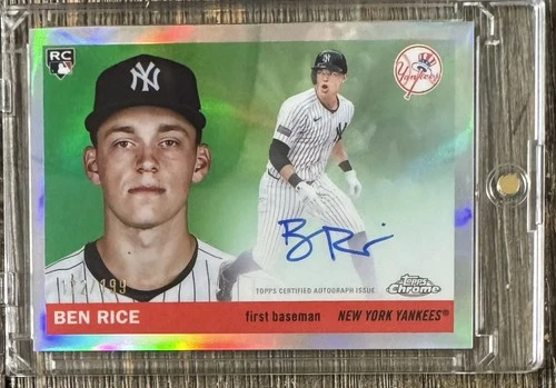 2025 Topps Chrome Platinum Ben Rice Refractor Auto RC SN 172/199 - Yankees