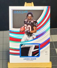 Andre Rison #d/5 PLATINUM Player Worn 4 Color Logo 2022 Immaculate #REM-ARI  