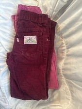 Vintage 70s 80s Levi's Girl's Pink And Burgundy Corduroy Pants Lot Of Two