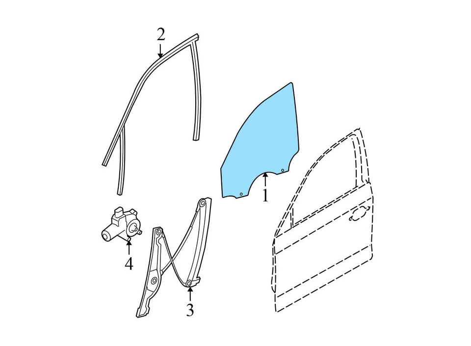 2006-2011 BMW 323I - передняя левая дверь стекло окна 7060263 - Изображение 2 из 4
