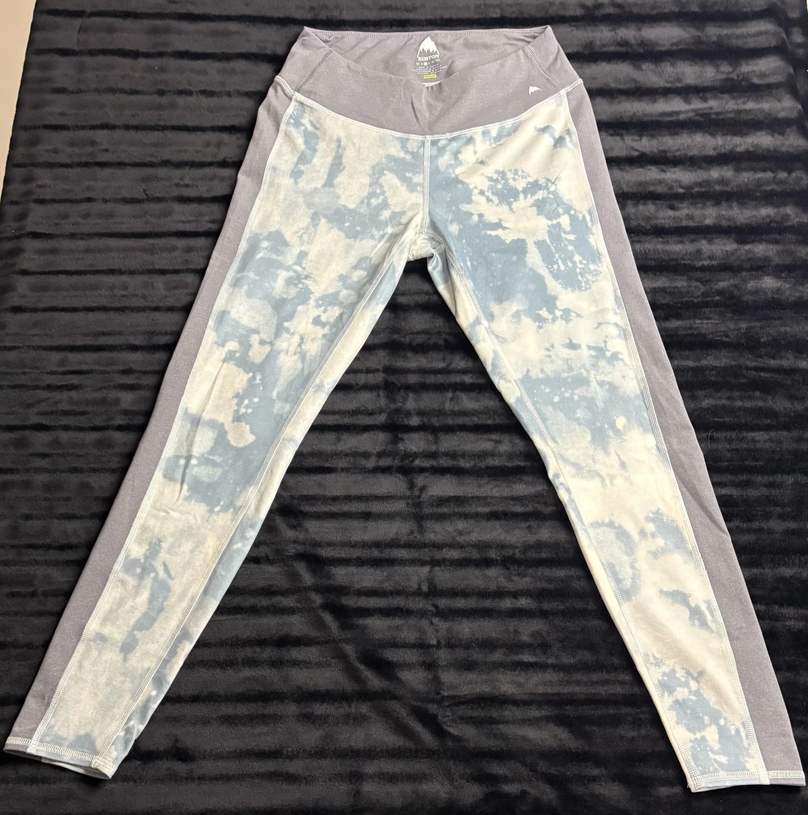 Burton DRYRIDE Base Layer Leggings Womens Medium Blue Tie Dye Ski Thermal Pants