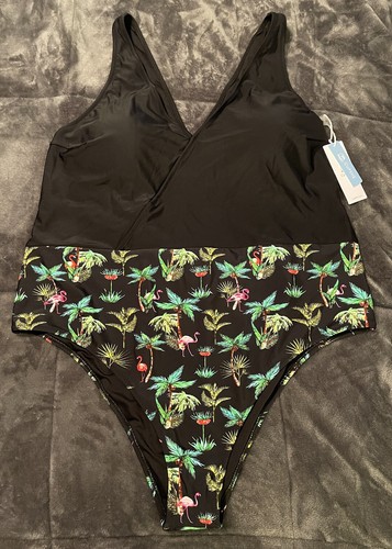CUPSHE Size 4X Bathing Suit - Black 