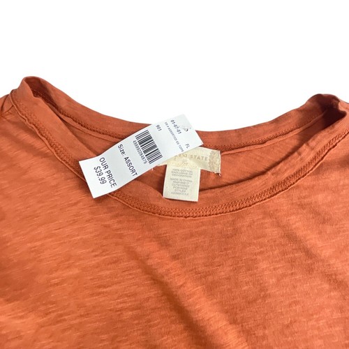 Altar'd State Eyelet Peplum Top Size S Orange Girls Ruffle Sleeve Cotton Summer - Picture 4 of 6
