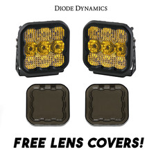 Diode Dynamics SS5 Amber Pro Universal Combo Light Pod Kit w/ Smoked Lens Covers