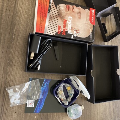 Amplifier Crystal BTE Hearing Aids CPRO-BTE01 New Open Box/G