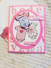 Handcrafted Baby girl greeting card