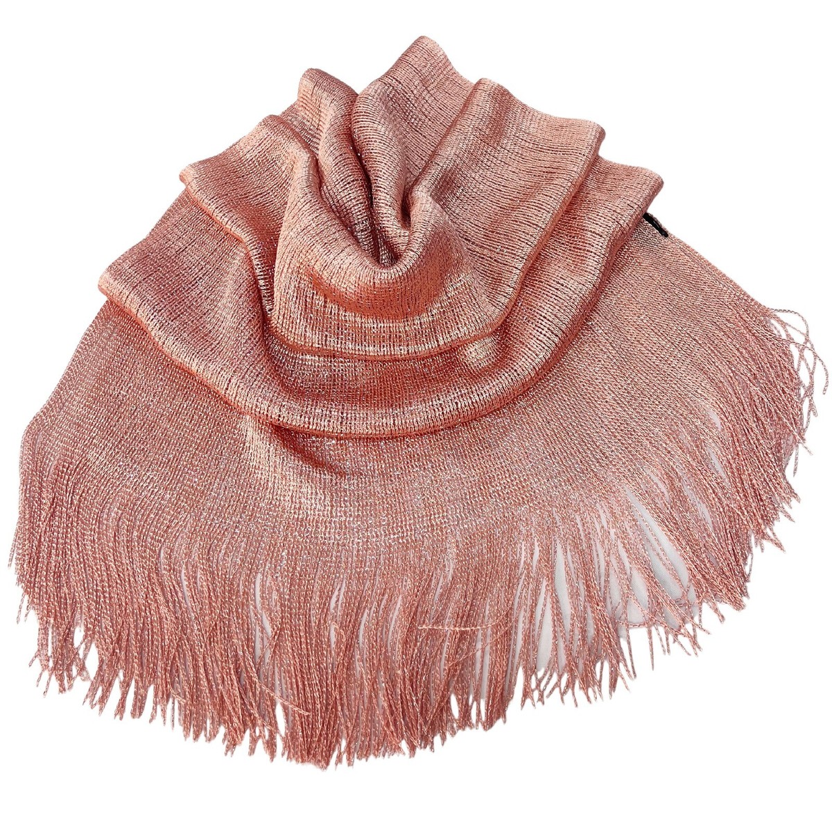 Stole Stola Color Salmone Salmone Elegante Stola Scialle Frange