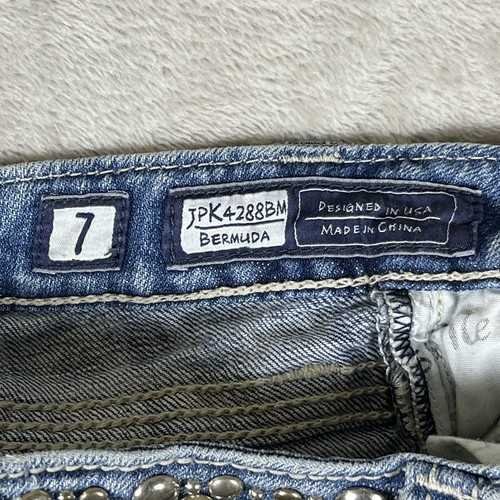 Miss Me Jean Bermuda Shorts Girls 20x8 Blue Flap Pockets Cowgirl Western Country - Picture 4 of 10
