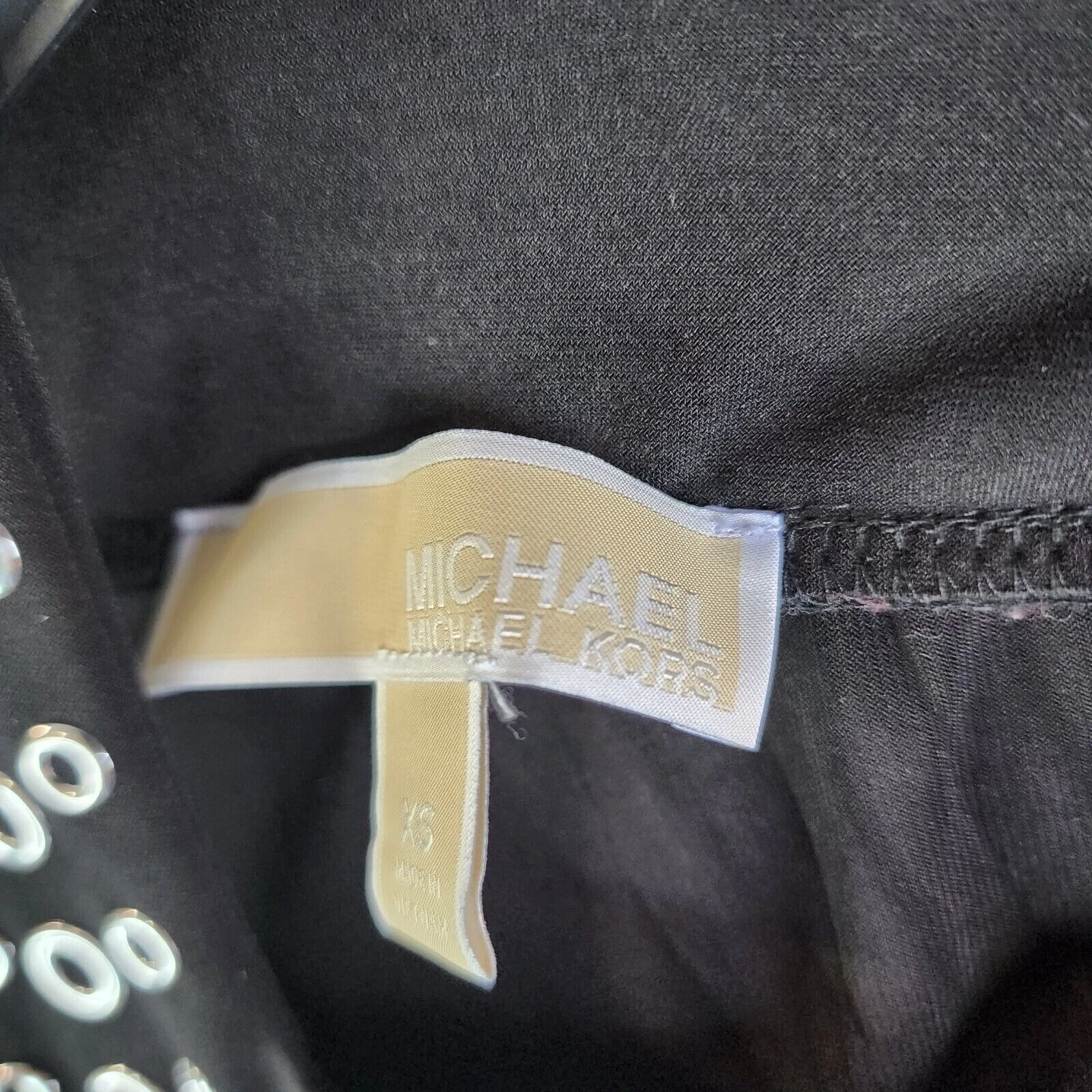 Abito donna Michael Kors occhiello impreziosito plissettato senza maniche linea A taglia XS