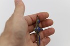 ANTIQUE LAPIS CROSS LATE 1800's MADE OF SILVER & LAPIS LARGE CROSS #3 — photo 3