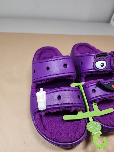 Crocs X McDonald’s Classic Cozzzy Sandal Grimace Purple W7/M5 Lmtd Edition Read - Picture 2 of 10