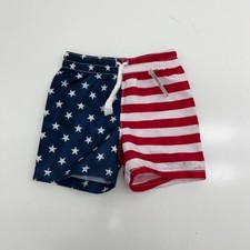 Old Navy Red White American Flag Print Swim Trunks Boys Size 2T NEW